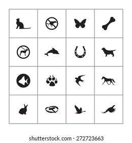 animals, pets icons universal set for web and mobile