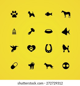 animals, pets icons universal set for web and mobile