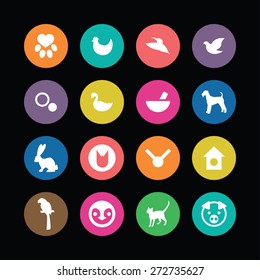 animals, pets icons universal set for web and mobile