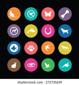 animals, pets icons universal set for web and mobile