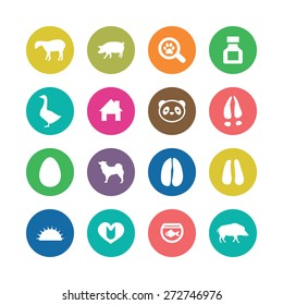 animals, pets icons universal set for web and mobile