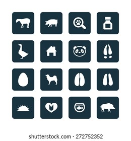 animals, pets icons universal set for web and mobile