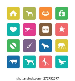 animals, pets icons universal set for web and mobile