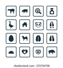 animals, pets icons universal set for web and mobile