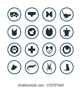 animals, pets icons universal set for web and mobile