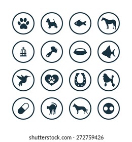 animals, pets icons universal set for web and mobile