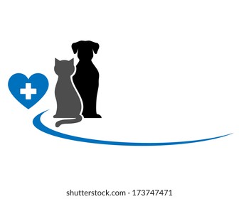 animals with place for text on white background