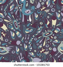 Animals plant. Vector ethnic background with deer, snake. Seamless pattern can be used for wallpapers, pattern fills, web page background,surface textures.Bright children's cartoon  ethnic animals.