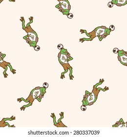 Animals play football cartoon , cartoon seamless pattern background