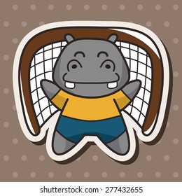 Animals play football cartoon theme elements