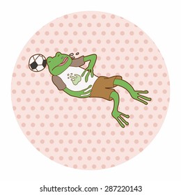 Animals play football cartoon theme elements