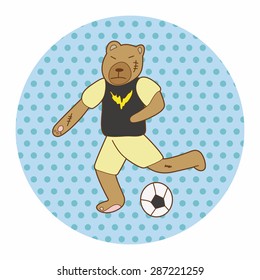 Animals play football cartoon theme elements