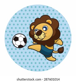 Animals play football cartoon theme elements