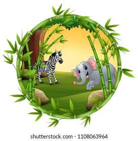 Animals are playing together