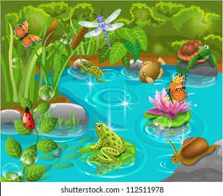 Animals In The Pond