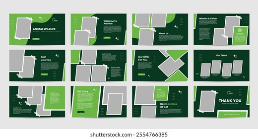 animals powerpoint presentation design template slide layout, pet shop presentation design leaflet.