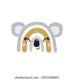 Animals rainbow racoon alpaca lama deer cute portrait face kids room decor poster logo kids room decor t-shirt design print nursery little wall design wall design abstract inspiration