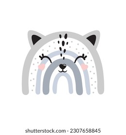 Animals rainbow racoon alpaca lama deer cute portrait face kids room decor poster logo kids room decor t-shirt design print nursery little wall design wall design abstract inspiration