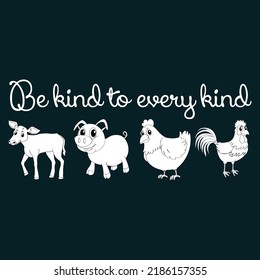 Animals related printable vector design shirts for vegans