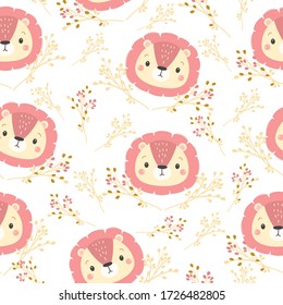 Animals repeat pattern. Nursery art background. Children's fabric pattern design.
