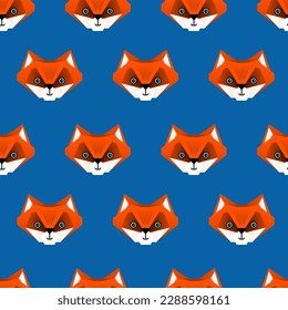 Animals Seamless Pattern Design, geometric vector illustration, fox, kids clothes, children, gender neutral design