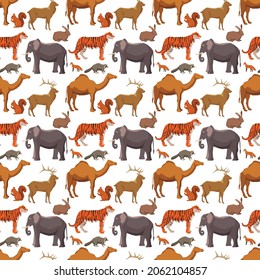 Animals Seamless Pattern Design . Vector Illustration.