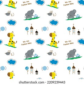 Animals  seamless pattern Vector background