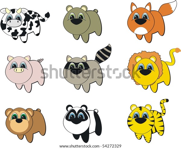 Animals Set Cartoon Vector Format Stock Vector (Royalty Free) 54272329 ...