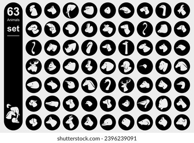 Animals set. Animals collection icons. Vector
