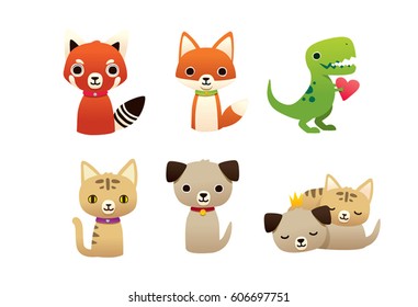 animals set cute