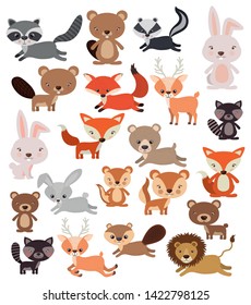 Animals Set in flat style, vector illustration