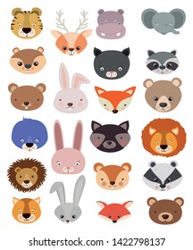 Animals Set in flat style, vector illustration