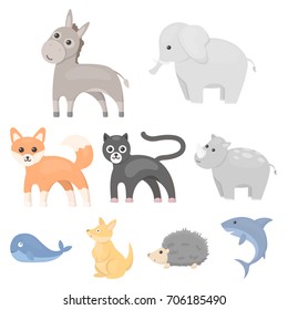 Animals set icons in cartoon style. Big collection of animals vector symbol stock illustration