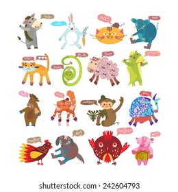  Animals set Vector. Icon.
