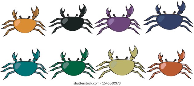 animals set vector illustration crab