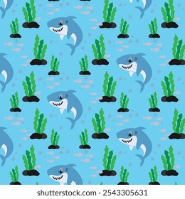 Animals Shark Seamless Patterns Design