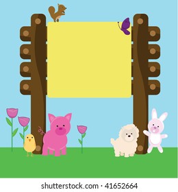 animals with signboard