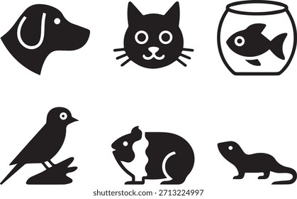 Silhueta de animais — Vetor isolado preto de forma animal selvagem para logotipo, ícone e design gráfico