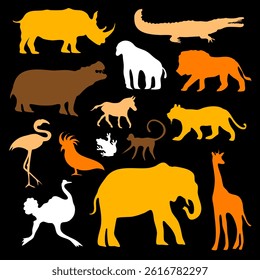 animals silhouette bundle set vector