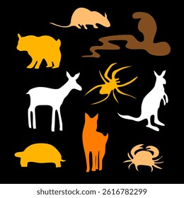 animals silhouette bundle set vector