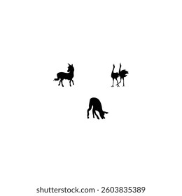 Animals silhouette with illustration  vector 