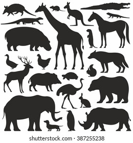 Animals silhouette set