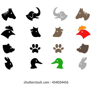 Animals silhouette vector