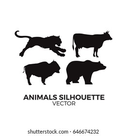 Animals Silhouette Vector Design