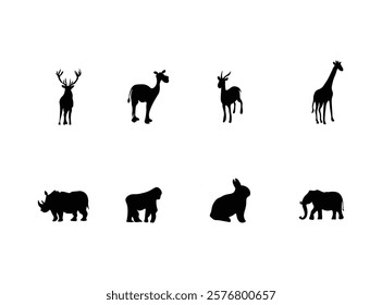 Animals silhouette of vector illustration