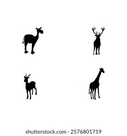 Animals silhouette of vector illustration