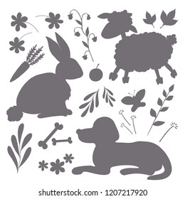 Animals silhouette  vector set