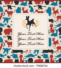 animals silhouettes card