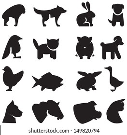 Animals silhouettes icons