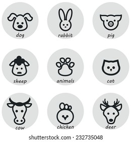 animals simple icons